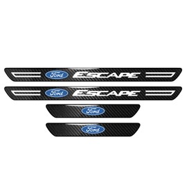 iPick Image for Ford Escape Real Carbon Fiber 4 Pcs Universal Door Sill Step Protector Guard Decal Plates Guard Plate