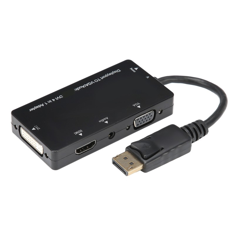 4‑in‑1 Adapter Cable Displayport to HDMI/VGA/DVI/Audio Converter Multifunction
