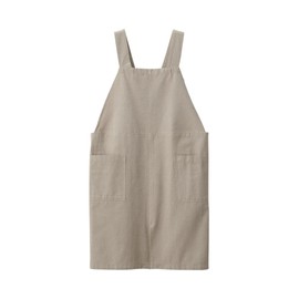 MUJI 84376184 Cotton Flat Weave Work Apron, Dark Beige, Unisex, S-M