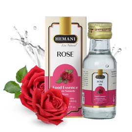 Hemani Rose Food Essence 25 ml Halal - Concentrated Rose Flavor for Indian Desserts, Drinks, and Recipes - Perfect for Gulab Jamun, Jalebi, Barfi, and More