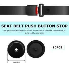 YTFRL 10 Sets Seat Belt Button Stop, Plastic Car Safety Belt Stopper Prevent Buckle from Sliding Down, No Welding Required Snap-on Seatbelt Stop Clips for Cars Trucks Motorcycles (Black)