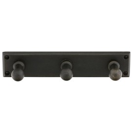 Emtek 2307 Sandcast Bronze 9-1/2 Inch Wide Triple Robe Hook, Medium Bronze