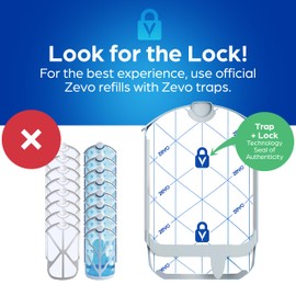 Zevo Flying Insect Trap Refill - for The Zevo MAX & Standard Indoor Fly Trap - Catch Gnats, House & Fruit Flies - Easy to Use - Mess-Free Disposal (4 Refill Cartridges)