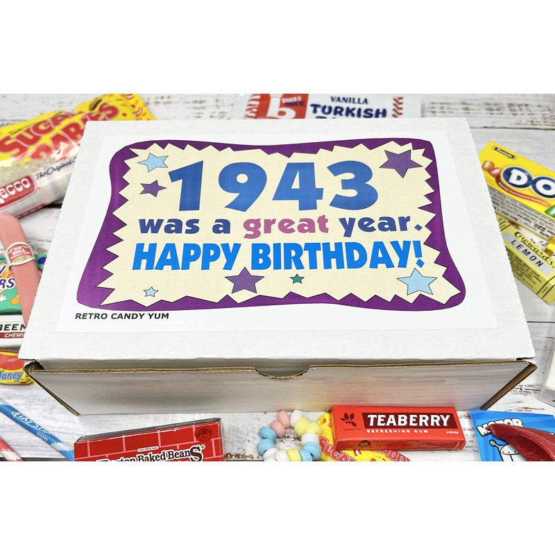 RETRO CANDY YUM ~ 1943 82nd Birthday Gift Box Nostalgic