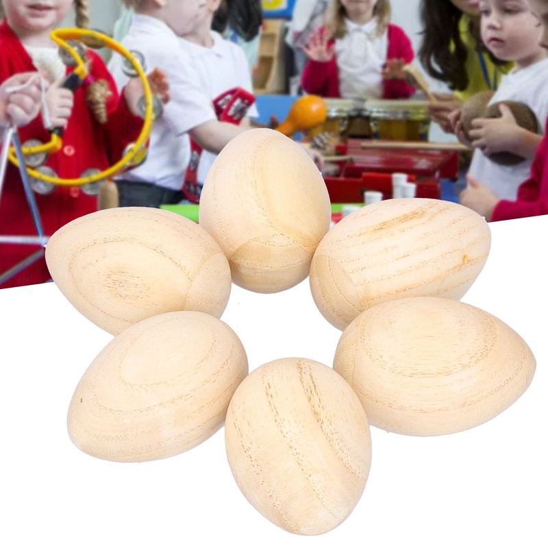 Wood Eggs Shakers Set Natural Wooden Egg Rattle Musical Percussion