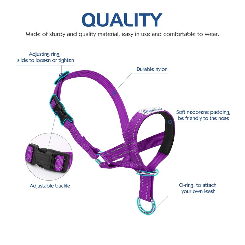 Pawaboo Dog Muzzle, Head Halter Collar for Dog, Pet Dog