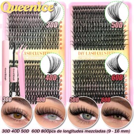 Kit De Extensiones De Pestanas 800pcs C/pegamento Capacidad