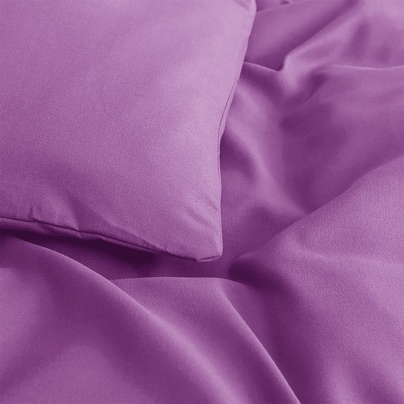 MOONLIGHT20015 Single Duvet Cover Purple Solid Soft Single Bedding Duvet