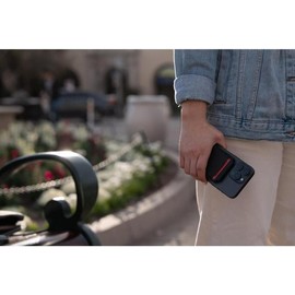 Magnetic Magsafe Wallet  Vegan-Leather Double Flap Stand Card Holder 4 Slots with Front NFC Pass-Through Adjustable Phone Attachment for 16/15/14/13/12 Travel Accessory - Color: Light Blue