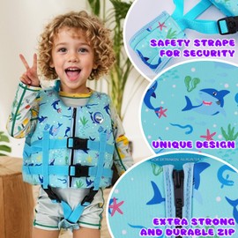 OSHYLE Swim Vest for Kids Toddler Floaties Vest with Safety Strap Buoyancy Aid (WB-SK, S(1-3))