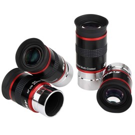 SVBONY Telescope Eyepiece FMC Broadband Green Film Eyepiece 1.25 68 Degree Ultra Wide Angle Eyepiece Set for Astronomical Telescope(6mm 9mm 15mm 20mm)