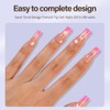 Misssix XBASICTIPS Uñas postizas francesas rosas, 150 unidades, largas y