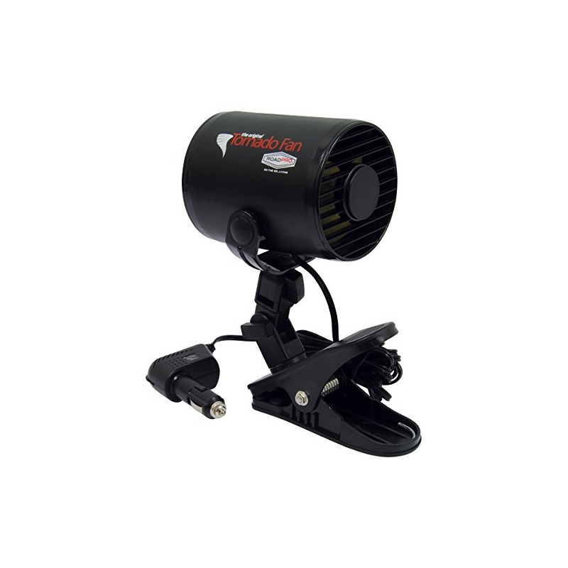 RoadPro RPSC-857 12-Volt Tornado Truck Fan with Mounting Clip, Small