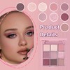 Eye Shadow Pallets For Women,Pi-nk Eyesh-adow Palette With 9 Colour,Makeup