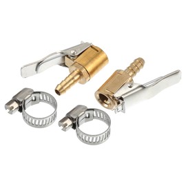 uxcell 2 Set 6.5mm Car Tire Chuck Clip Air Inflator Compressor Pump Adapter Hose Connect Accessories Tool