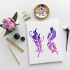 2 Pack Feathers Mandala Stencils for Painting Reusable Plastic Feather