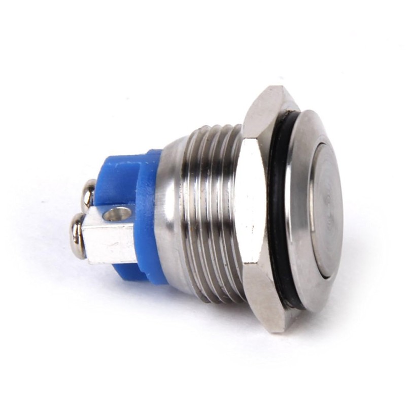 BUGUUYO 16mm Momentary Horn Metal Push Button Stainless Steel for