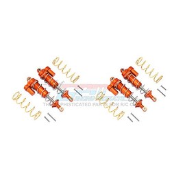 Traxxas 1/10 Maxx 4WD Monster Truck Tuning Parts Aluminium Front & Rear L-Shape Piggy Back Spring Dampers 125 mm - 2 Pairs Set Orange
