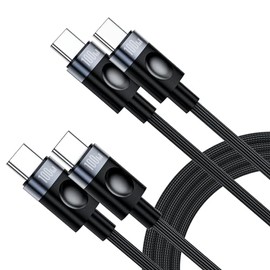Cable USB C a USB C de 100 W, cable de carga rápida de 10 pies (paquete de 2), cargador de nailon trenzado largo tipo C para MacBook Pro/Air, iPad Pro