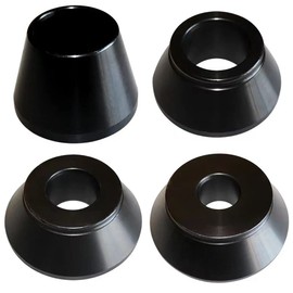 Drintag Wheel Balancer Cone, 4pcs Tire Balancing Machine Cones Set #45 Carbon Steel Wheel Balancer Standard Taper Cones Kit for 36MM Shaft, Cone Size 1.77-5.39 Inches