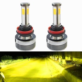 LED Fog Lamp, H8, H9, H11, H16, Hb3, HB4, Fan Included, 4 Sides, Light Emitting, Yellow, 3000k (H8/H9/H11/H16)
