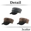 White Fang CZ208 Women's Marine Cap, Leopard Print, Newsquet, Black,