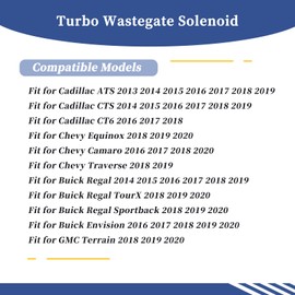 Getfarway 12649146 Turbo Wastegate Solenoid Fit for Chevy Equinox Camaro Traverse ATS CTS CT6, for Buick Regal TourX Sportback Envision 2013-2020 Turbocharger Boost Controller Valve