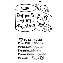 2 PCS Art Funny DIY Decor Decal Bath Room Door Sticker Bathroom Stickers Art Quote Decal Wall Art