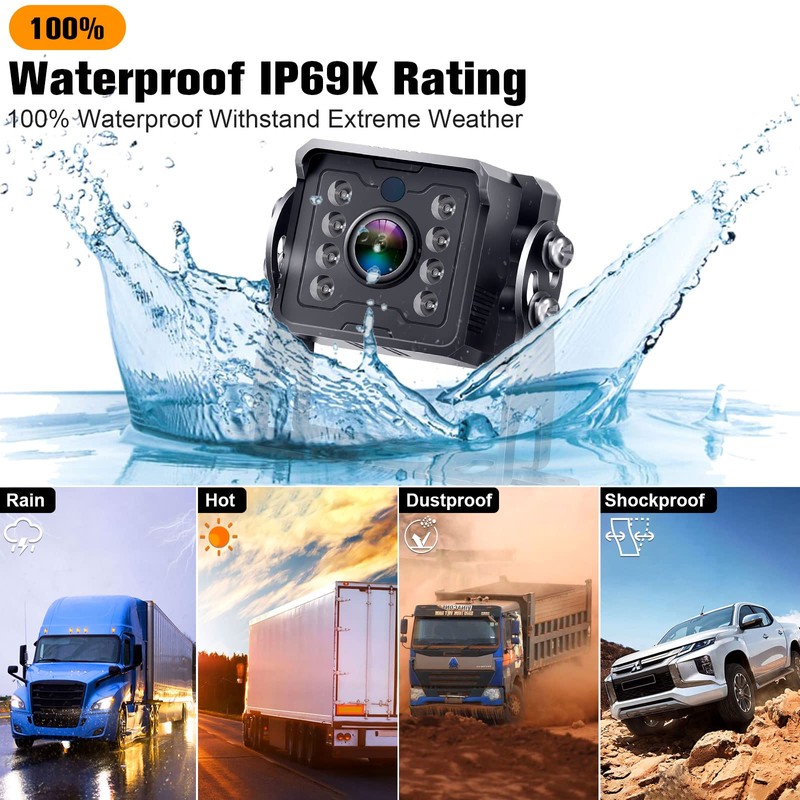 Dual RV Backup Camera System: 7" Monitor with Split Screen
