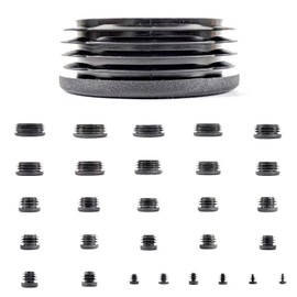 40mm Round Tube Inserts, Pack of 4 Black Plastic End Caps (See Second Image for Ordering Guide) - Made in Germany