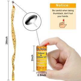 Glovv 40 Pack Fly Trap, Fly Traps Outdoor, Fruit Fly Trap for House Indoor, Fly Strips Indoor Sticky Hanging, Insect & Bug Fly Glue Paper Tape Ribbon Catcher for Gnat, Mosquito