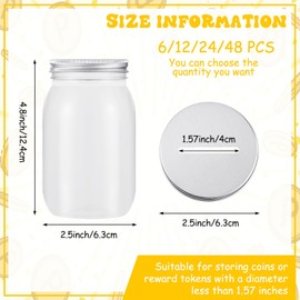 Roowest 6 Pcs Coin Jars for Behavior Tokens Plastic Reward Jars for Kids Classroom Reward Jar Token Jars for Classroom Behavior Management School Teacher Supplies