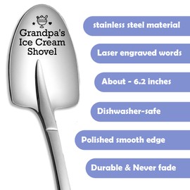 Grandpa's Ice Cream Shovel Spoon With 1 Bottle Opener For Grandpa, Special Gifts For Grandpa From Granddaughter Grandpa Birthday Gifts, Ice Cream Lover Beer Lover Gifts.