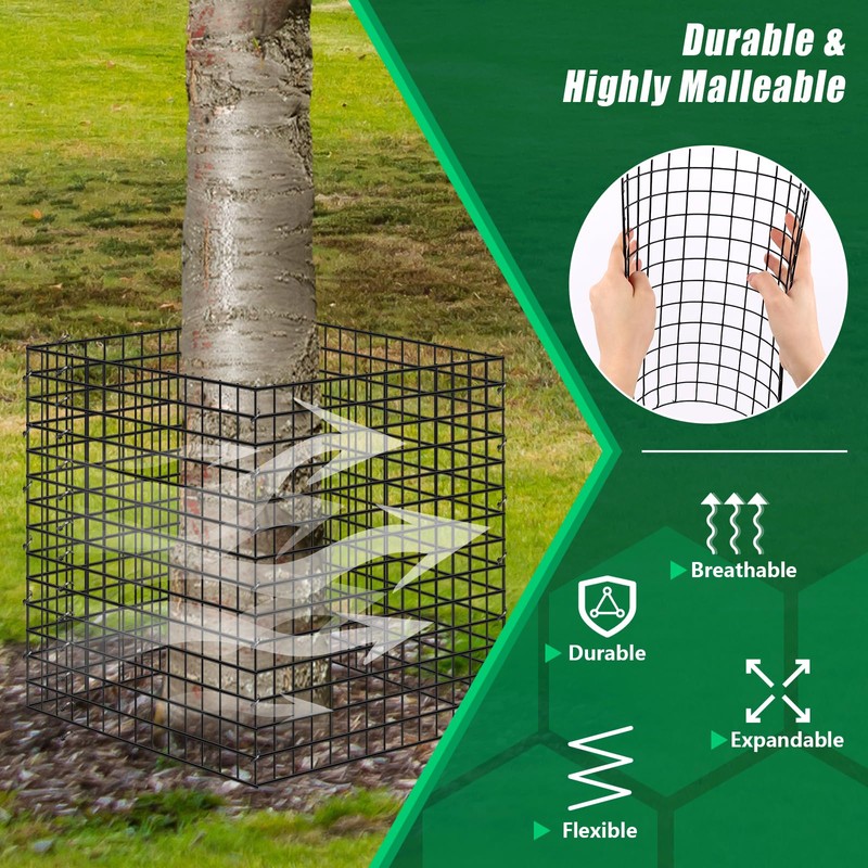 UQM Tree Trunk Protector, 24 Pcs Metal Tree Guards Trunk
