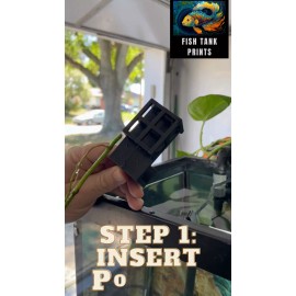 Unbranded Small Aquarium Pothos Plant Holder for Rimless Fish Tanks 3D Printed - Grey