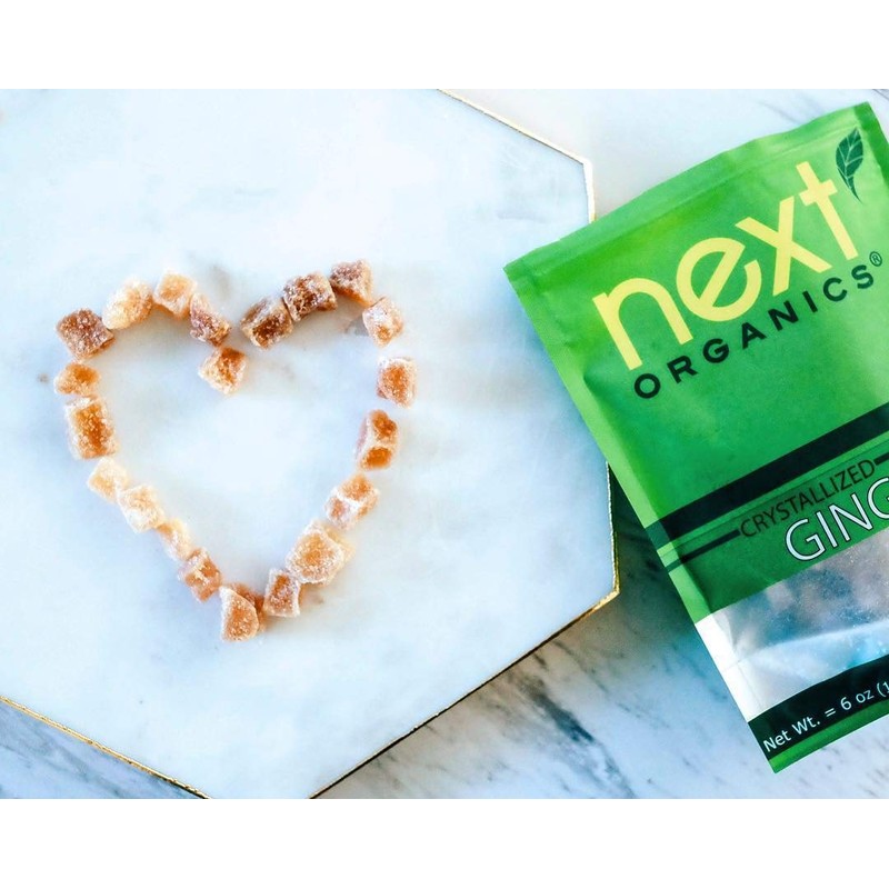 Next Organics Dried Crystallized Ginger, 6 Ounce (Pack of 6)