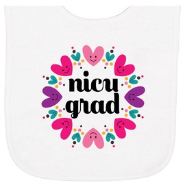 inktastic NICU Graduate Announcement Wreath Girls Baby Terry Cloth Bib White 45beb