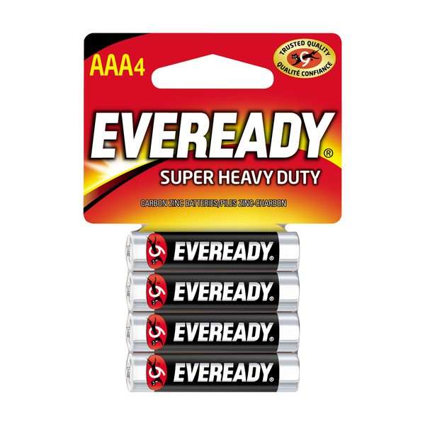 Eveready Super Heavy Duty Batteries, AAA, 4-Count