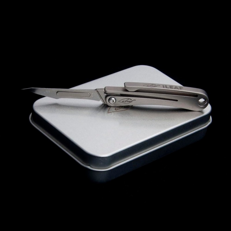 ILEAF Titanium Alloy Daily Mini Pocket Utility Knife with 10