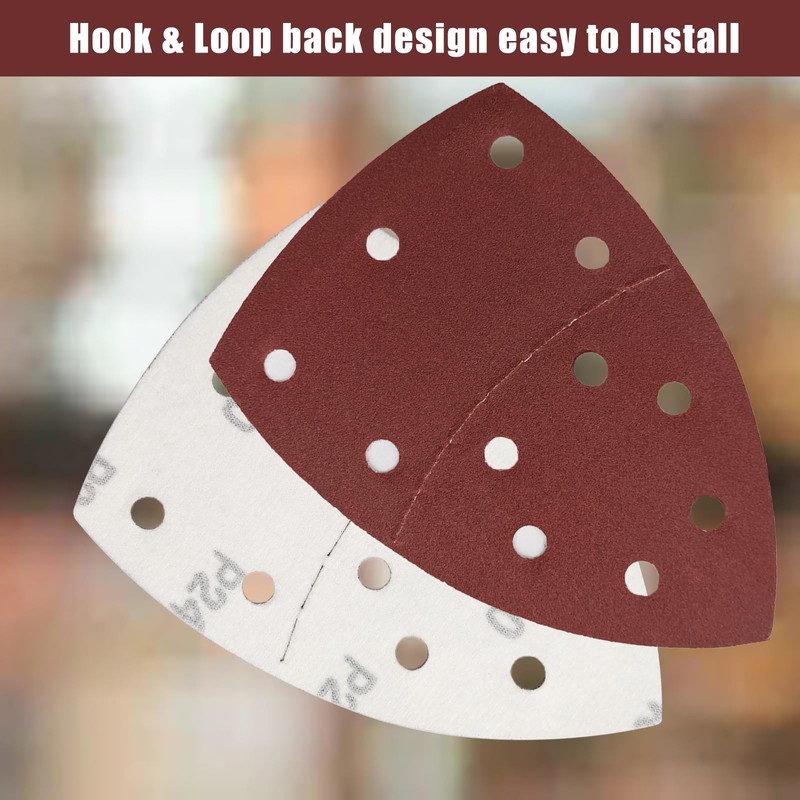 50 pcs Mouse Sander Pads, 11- Hole 240 Grits Mouse