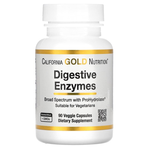California Gold Nutrition Digestive Enzymes, Broad Spectrum, Suitable for Vegetarians, 90 Veggie Capsules