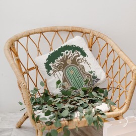 MAYJOYDIY 3pcs Tree Door Stencils 11.8×11.8inch Large Tree House Stencil with Paint Brush Reusable Mushroom Branch Tree of Life Drawing Stencils for Wood Canvas Fabric Wall Furniture Decor