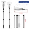 PEAKCLOUDS Adjustable Metal-Leaf Rake with Telescopic Handle - Lawn &