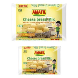 Mistura Preparada para Pão de Queijo Brasileiro Amafil 1kg | Cheese Bread Mix 2,2lb | Product of Brazil | Gluten Free | Pack of 2 x 1kg
