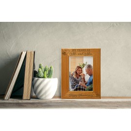 Our 20th Wedding Anniversary Picture Frame - 20 Year Anniversary, 20 Year of Marriage, Engraved Natural Wood Photo Frame Fits a 5x7 Vertical Portrait, Tabletop or Hanging Wedding Picture Frame