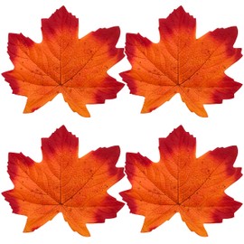 Maple Leaf Placemats, 50Pcs Large Fall Leaves, Autumn Artificial Leaves Fall Decorations for Home, Thanksgiving Centerpieces for Tables Decorations(Sunset, 50)