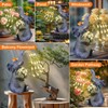 ChlinHuoho Solar Garden Elephant, Lights Garden Decor, Animal Garden Statue,