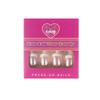 Pearl Shine - Uñas postizas redondas blancas con pestañas adhesivas