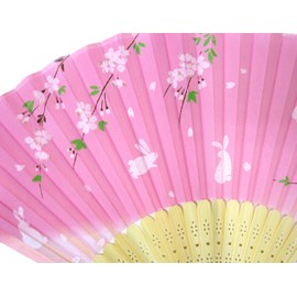 Luxurious 100% Silk Designer Fan, safety pink