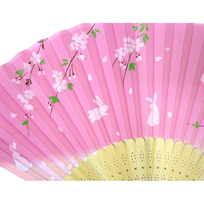 Luxurious 100% Silk Designer Fan, safety pink